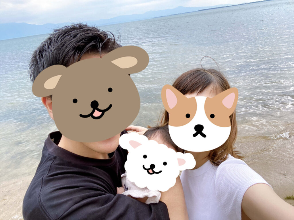 シャーレ水ヶ浜で家族写真